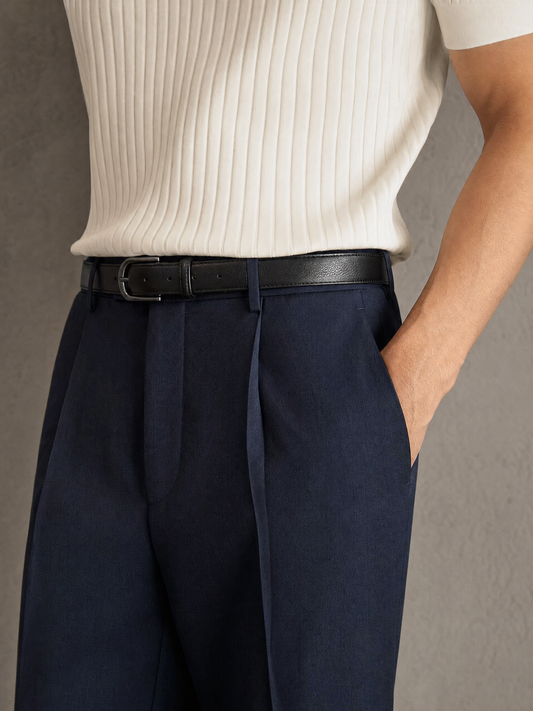 Blue cotton twill trouser for men, made in India by YAEYAH