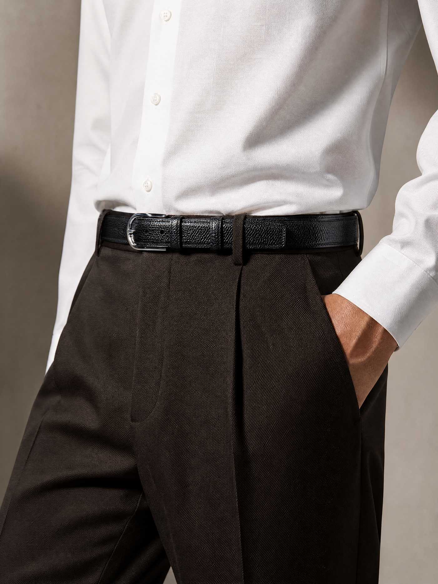 Espresso brown cotton twill trouser for men, made in India by YAEYAH