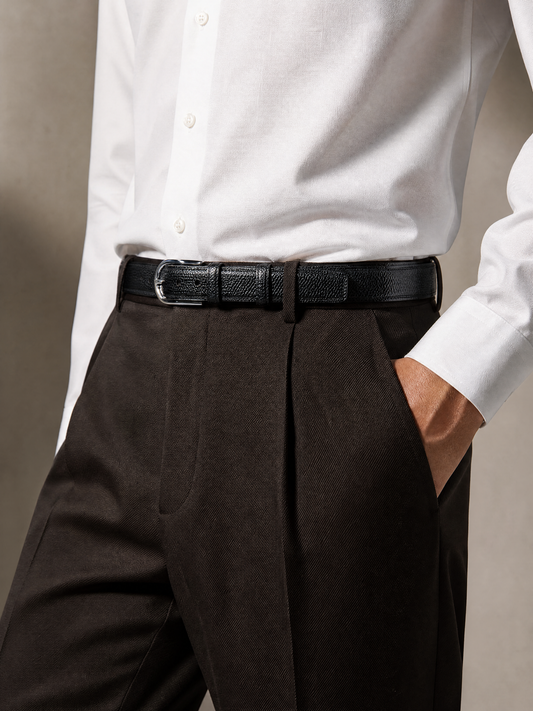 Espresso brown cotton twill trouser for men, made in India by YAEYAH