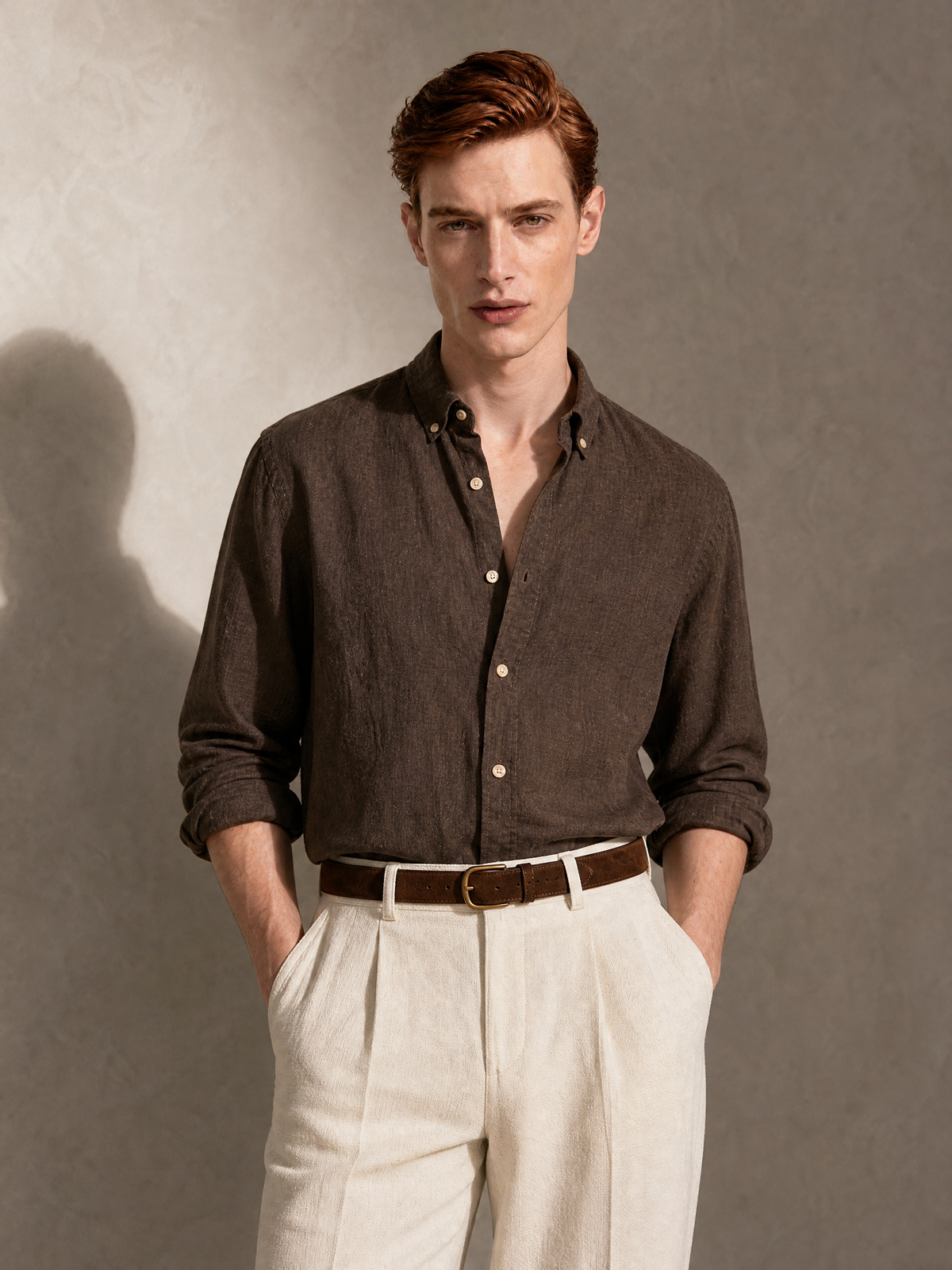 Espresso brown cupro shirt for men, made in India by YAEYAH