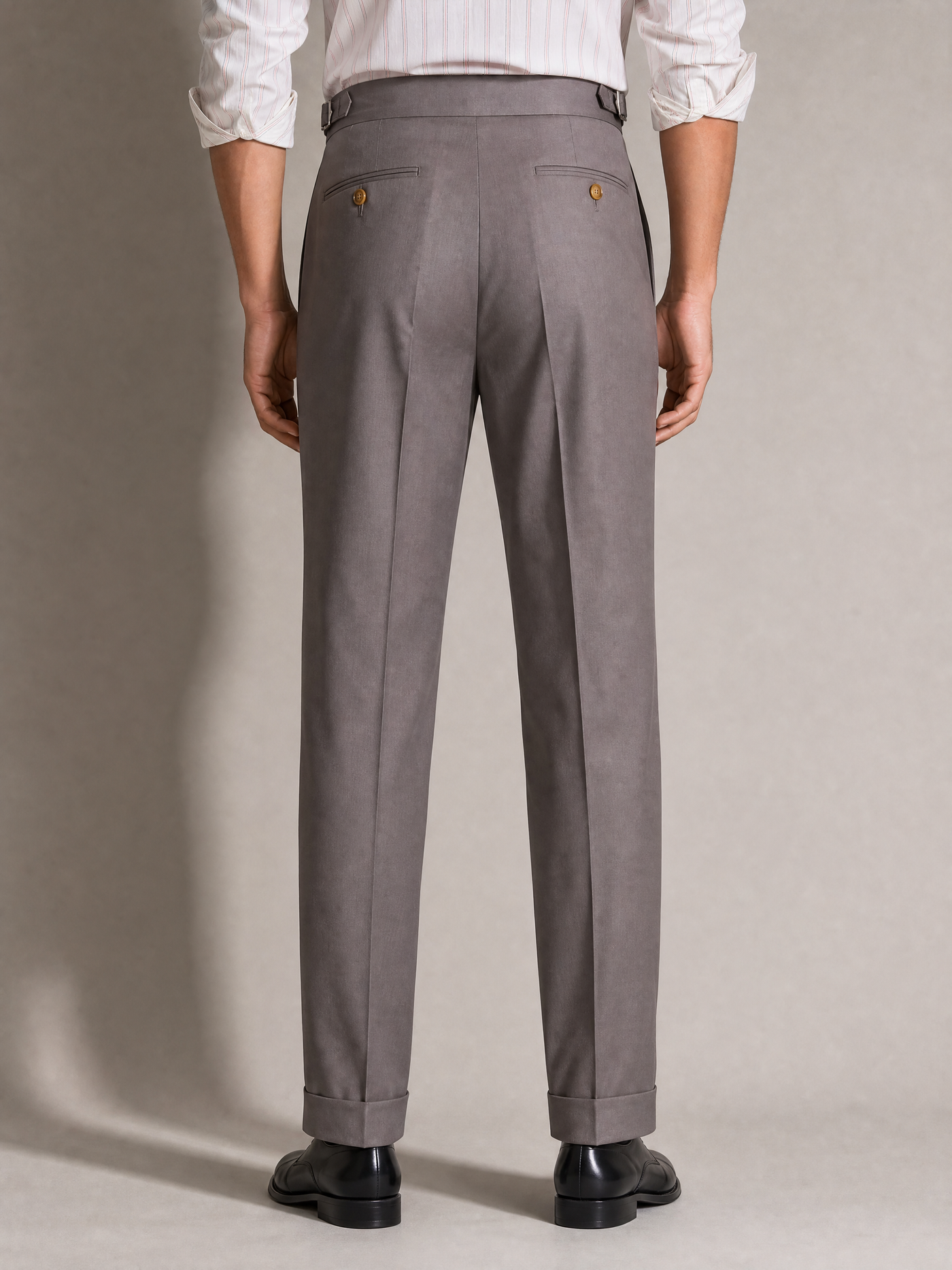 Men's taupe cotton twill trouser by YAEYAH