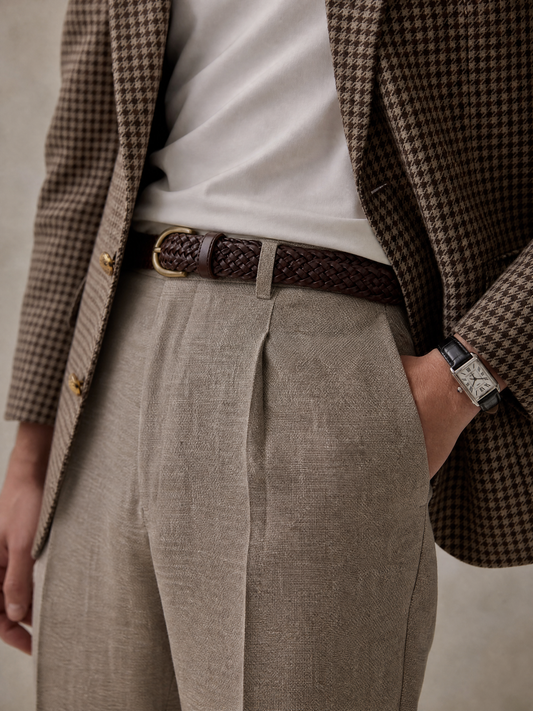 Light brown linen trouser for men, made in India by YAEYAH