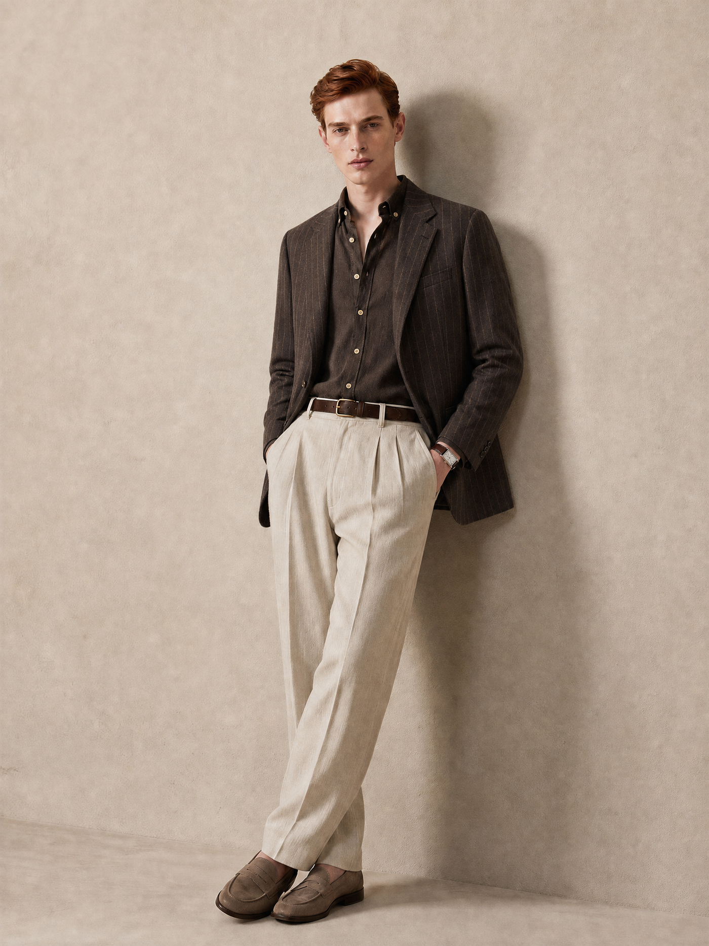 Espresso brown cupro shirt, button-down collar