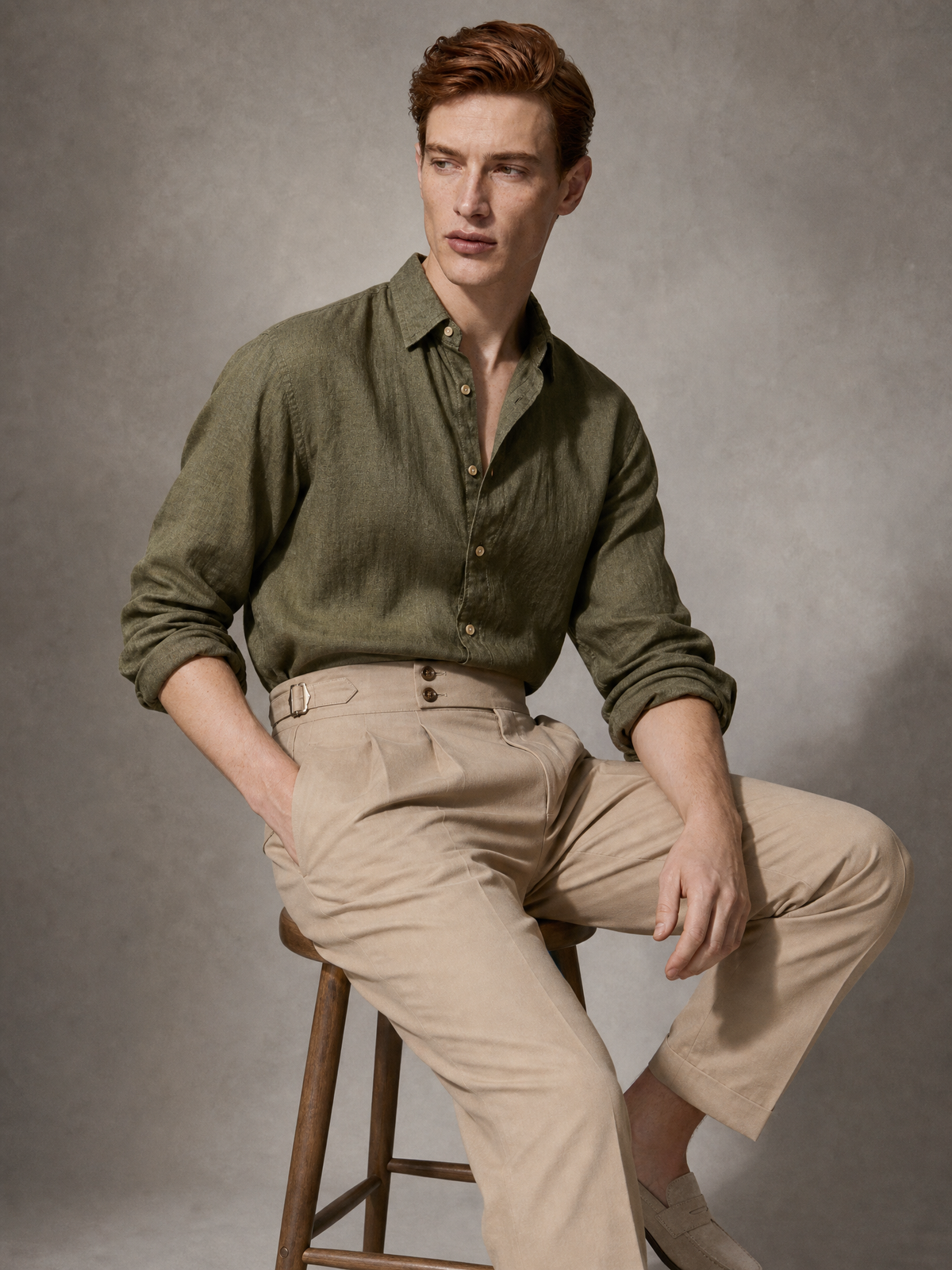 Moss olive cupro shirt for men — YAEYAH, India