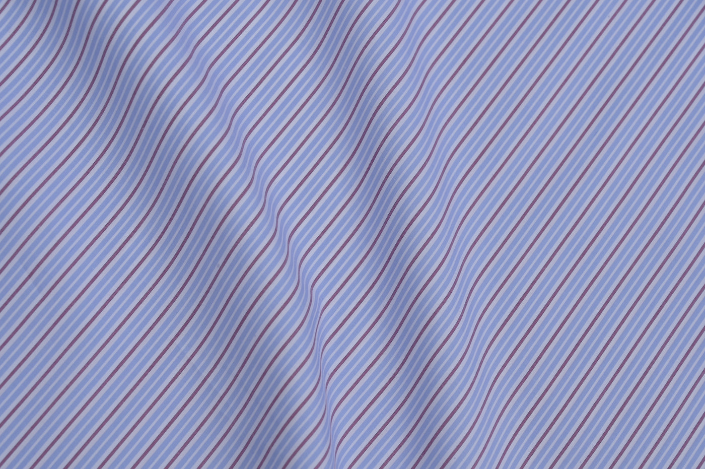 Sky blue with burgundy stripe cotton shirt, yarn-dyed woven stripe