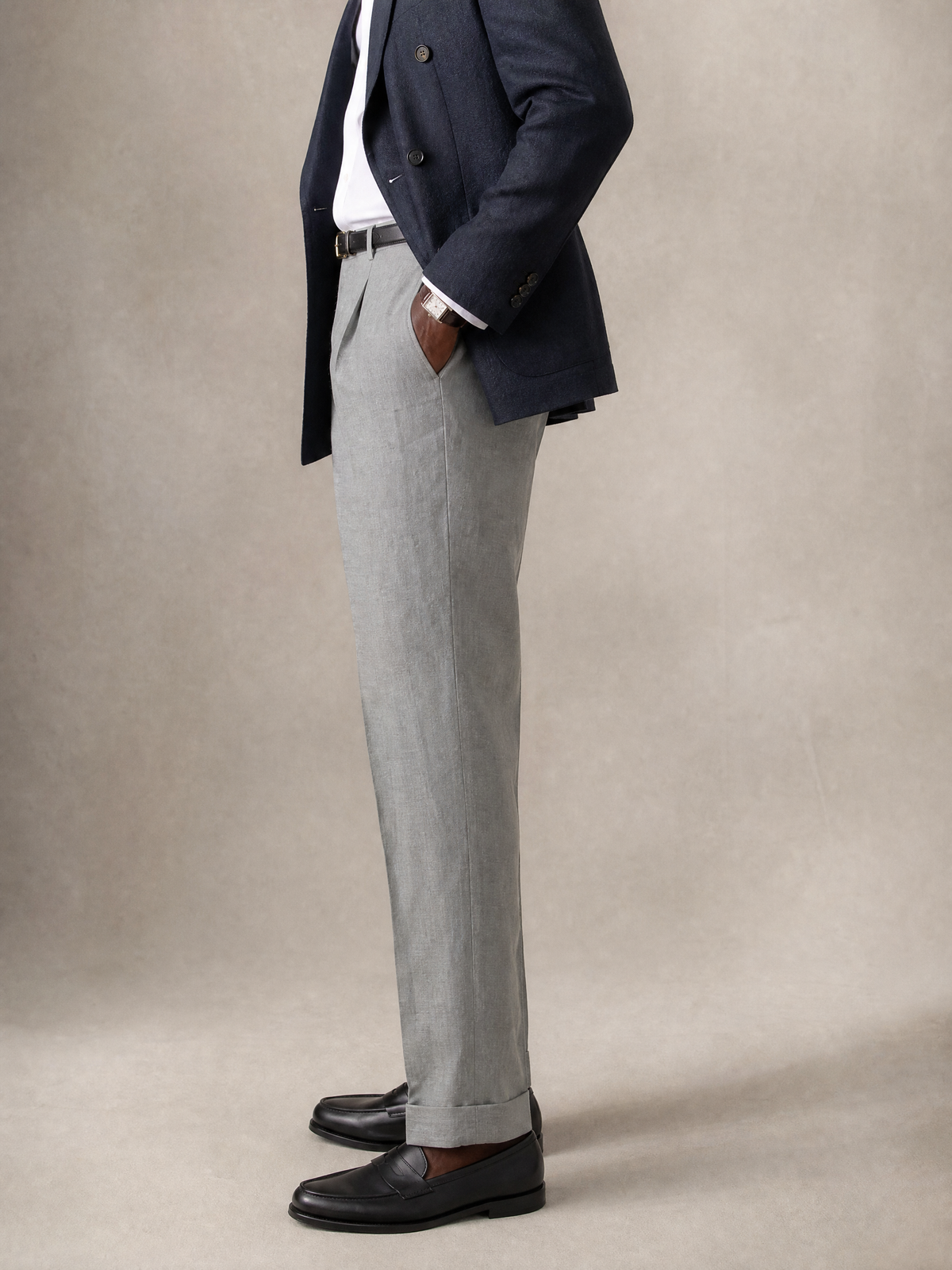 YAEYAH grey linen trouser, cut to your own measurements