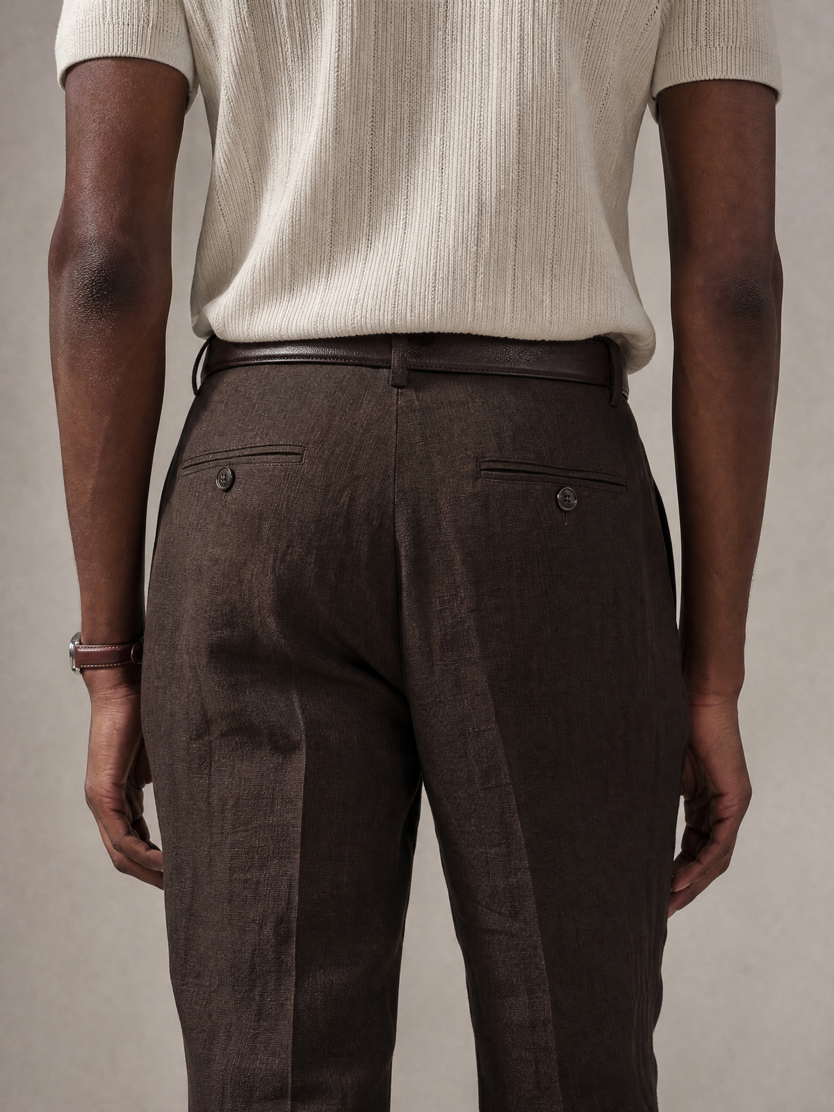 YAEYAH brown linen trouser, cut to your own measurements