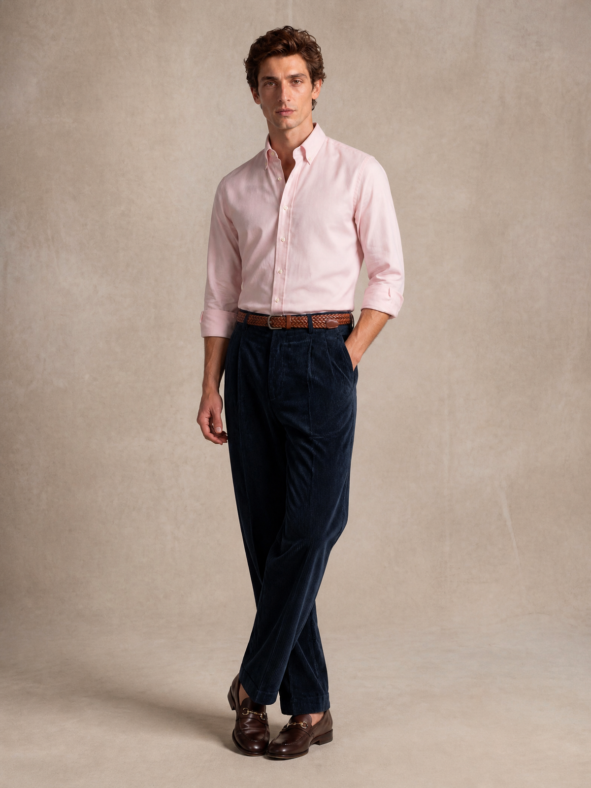 YAEYAH pale pink cotton twill shirt, cut to your own measurements